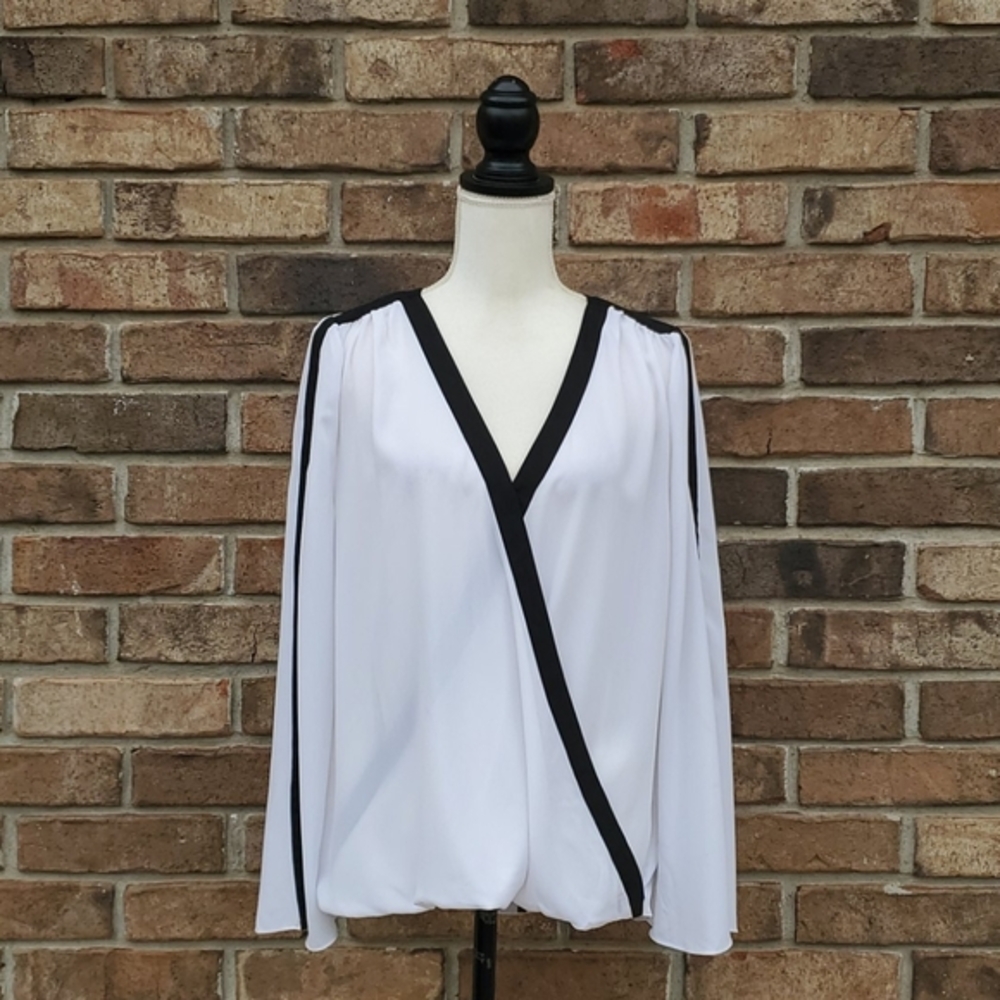 INC Faux Wrap Blouse Size Large